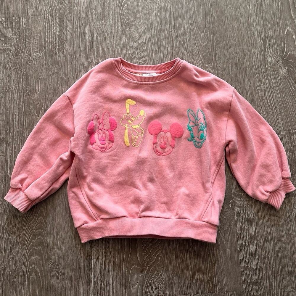 Zara Mickey, Minnie and Friends Pink Sweatshirt (Size 18-24 Months)